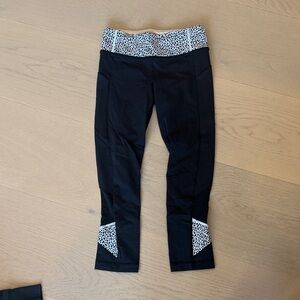 lululemon athletica Black Kids Leggings with Patterned Trim